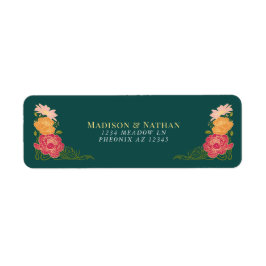 Fantasy Enchanted Blommigt Garden Wedding Returadress Etikett