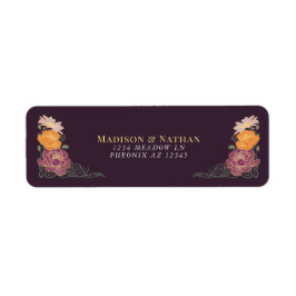 Fantasy Enchanted Blommigt Garden Wedding Returadress Etikett