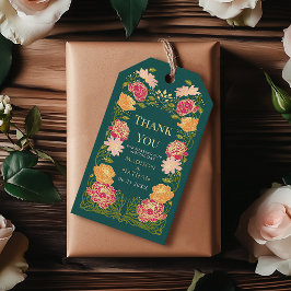 Fantasy Enchanted Blommigt Garden Wedding Tack Presentetikett