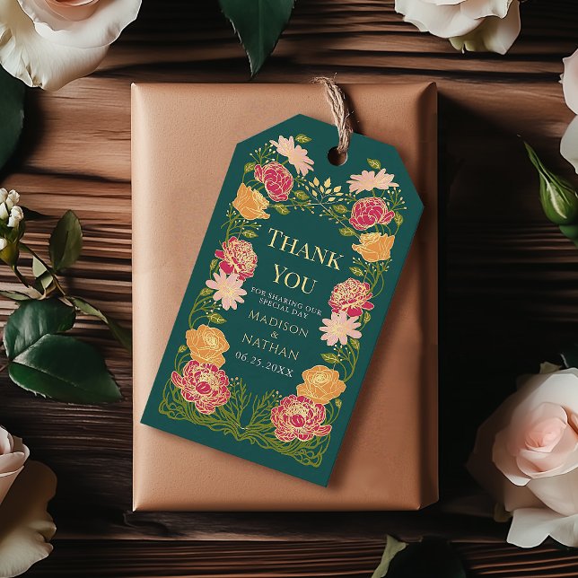 Fantasy Enchanted Blommigt Garden Wedding Tack Presentetikett (Skapare uppladdad)