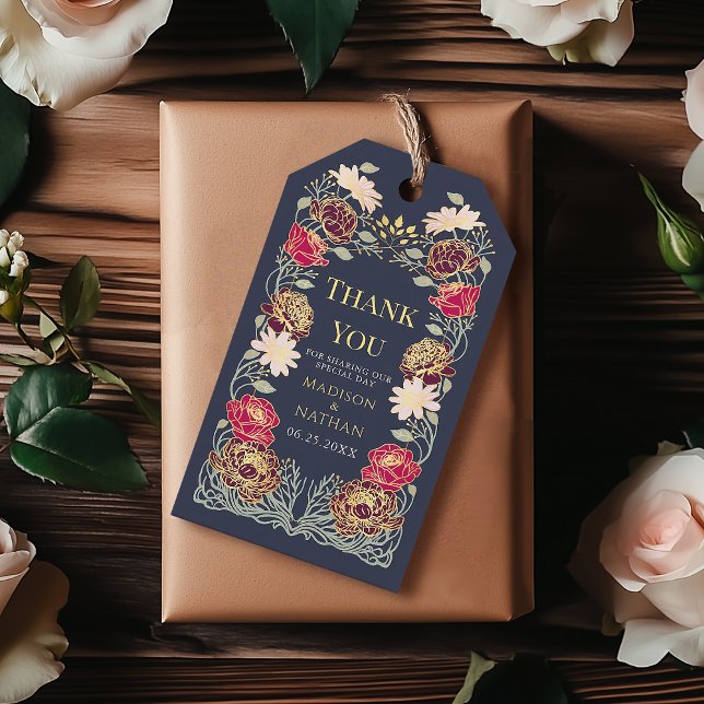 Fantasy Enchanted Blommigt Garden Wedding Tack Presentetikett (Skapare uppladdad)