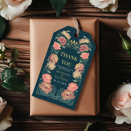 Fantasy Enchanted Blommigt Garden Wedding Tack Presentetikett