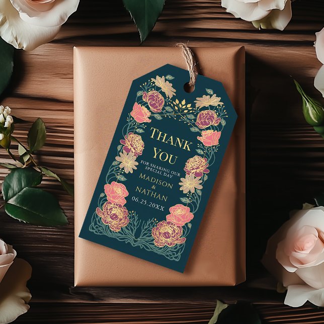 Fantasy Enchanted Blommigt Garden Wedding Tack Presentetikett (Skapare uppladdad)