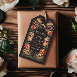 Fantasy Enchanted Blommigt Garden Wedding Tack Presentetikett