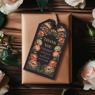 Fantasy Enchanted Blommigt Garden Wedding Tack Presentetikett
