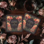 Fantasy Enchanted Blommigt Garden Wedding Underlägg Papper Kvadrat<br><div class="desc">Elegant,  vismisk,  Fantasy Enchanted Blommigt Garden bröllopsdesignen perfekt för antingen ett förtrollat skogstemat firande. Den här designen har blommigt inslag i ram i grönt löv och guld accents. Matcha objekt i vår butik för ett helt tema i party.</div>