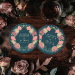 Fantasy Enchanted Blommigt Garden Wedding Underlägg Papper Rund<br><div class="desc">Elegant,  vismisk,  Fantasy Enchanted Blommigt Garden bröllopsdesignen perfekt för antingen ett förtrollat skogstemat firande. Den här designen har blommigt inslag i ram i grönt löv och guld accents. Matcha objekt i vår butik för ett helt tema i party.</div>