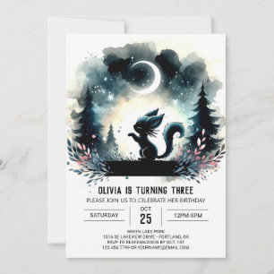 Fantasy Enchanted Cat Birthday Inbjudningar
