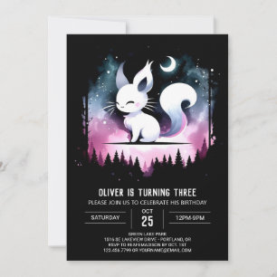 Fantasy Enchanted Cat Birthday Inbjudningar