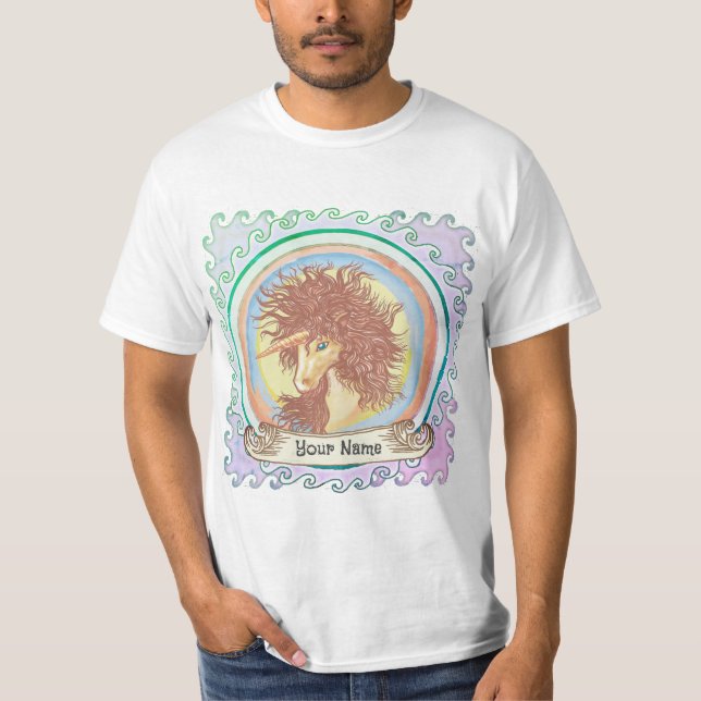 Fantasy Enhörning  T Shirt (Framsida)