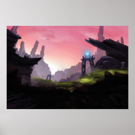 Fantasy epic valley skriver ut. poster