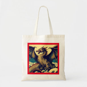 Fantasy European Dragon - Woodcut 1 Tygkasse