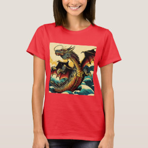 Fantasy European Dragon - Woodcut 2 T Shirt