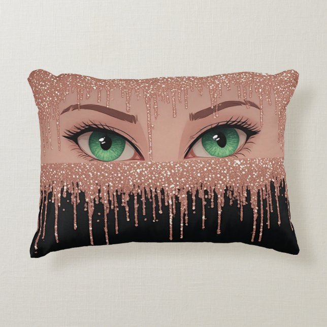 Fantasy Eyes Med Rose Gold som Dryper Prydnadskudde (Framsidan)