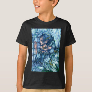 Fantasy Fairy Anime Girl Victorian Blue T Shirt