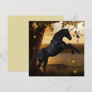Fantasy Fairy & Black Unicorn