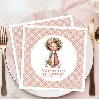 Fantasy Fairy Blush Pink 1st Birthday Party Napkin Pappersservett