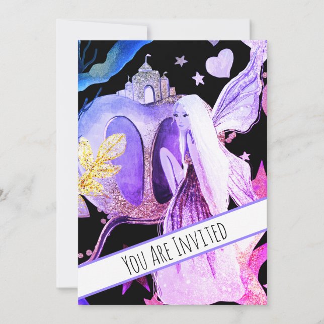 *~ Fantasy Fairy Castle Baby Shower-inbjudan Inbjudningar (Framsida)