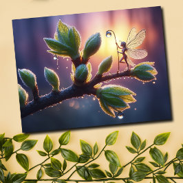 Fantasy Fairy dew söt, kanderlig skogssöt konst Vykort