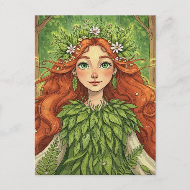 Fantasy, Fairy, Elf, Mavka, Fairy tale Postcard Vykort (Framsida)