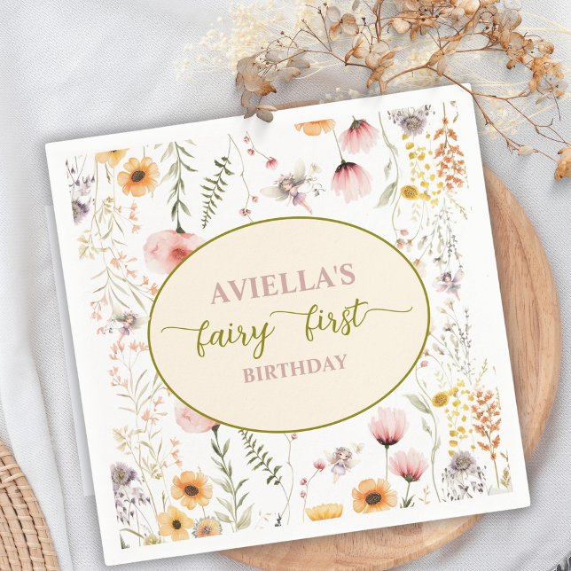 Fantasy Fairy First Wildblomma Pappersservett (Skapare uppladdad)