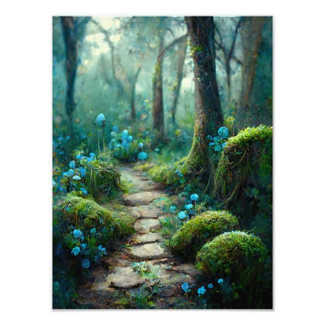 Fantasy fairy Garden Illustration Fototryck (Framsidan)