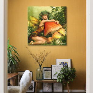 Fantasy Fairy in Forest Canvastryck