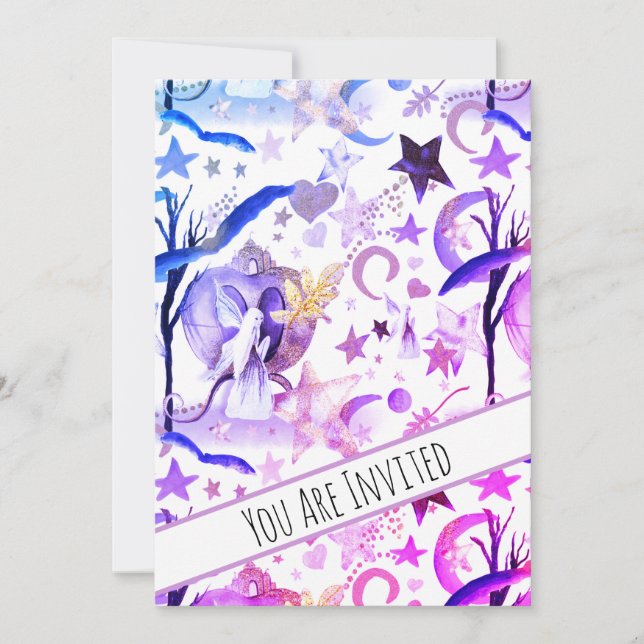 *~* Fantasy Fairy Måne Himmel Baby Shower-inbjudan Inbjudningar (Framsida)
