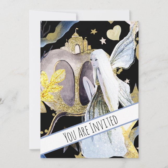 *~* Fantasy Fairy Pumpkin Baby Shower-inbjudan Inbjudningar (Framsida)