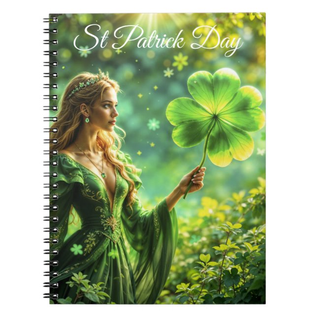 Fantasy Fairy St Patrick Day Irish Folklore art Anteckningsbok (Framsidan)