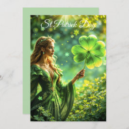Fantasy Fairy St Patrick Day Irish Folklore art Inbjudningar