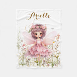 Fantasy Fairy vildblomma pastell  Fleecefilt