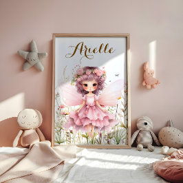 Fantasy Fairy vildblomma pastell  Poster