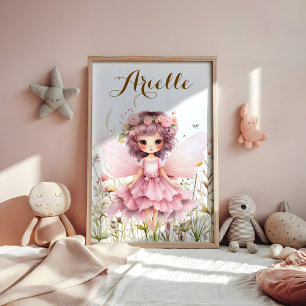 Fantasy Fairy vildblomma pastell Poster