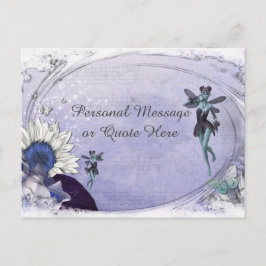 Fantasy Fairy with Blue Solros Personlig Vykort