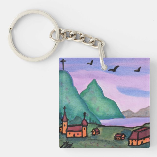 Fantasy Fantress Castle Life för vattenfärgsmålnin (Framsidan)