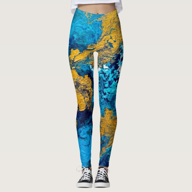 Fantasy Färg: Konstnärlig bakgrund för Abstrakt. Leggings (Framsida)