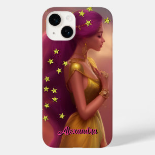 Fantasy Färgrik Prinsessa Flicka rosa guld stjärno