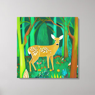 Fantasy Fawn in a Fantasy Forest Setting Canvastryck
