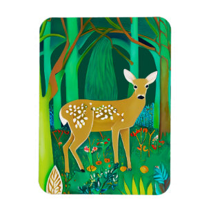 Fantasy Fawn in a Fantasy Forest Setting Magnet