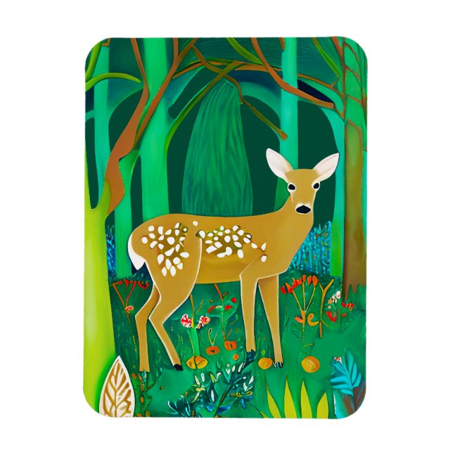 Fantasy Fawn in a Fantasy Forest Setting Magnet (Vertikal)