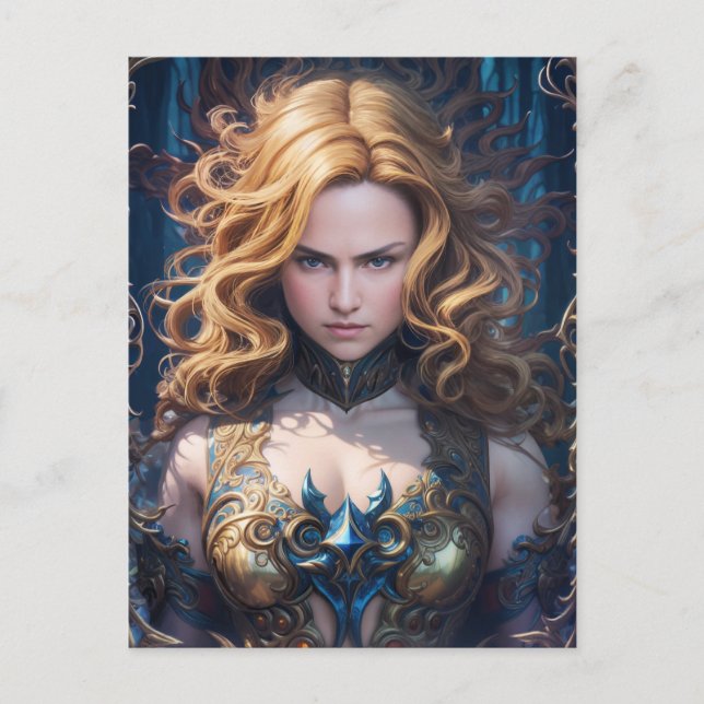Fantasy Female, vacker, Mystical Fantasy Vykort (Framsida)