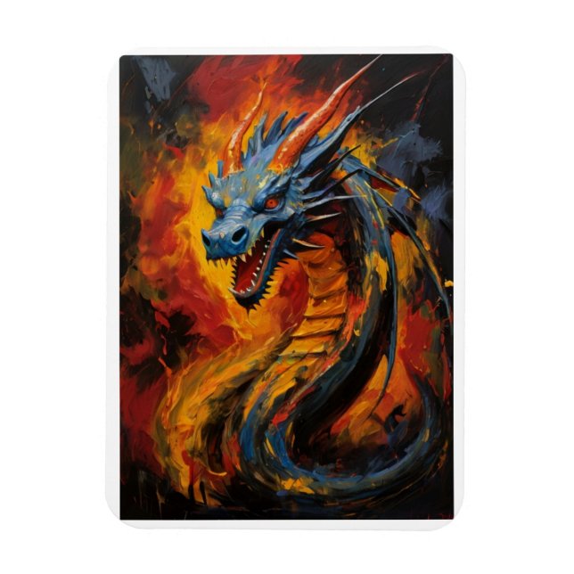 Fantasy Fire Breathing Dragon Magnet (Vertikal)