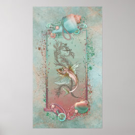 Fantasy Fish Art nouveau Poster