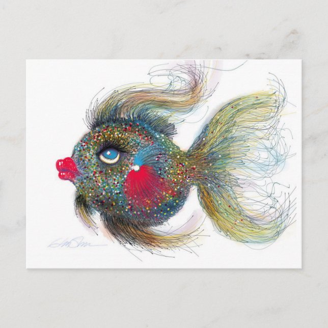 Fantasy Fish: Kissiefish Post Card Vykort (Framsida)