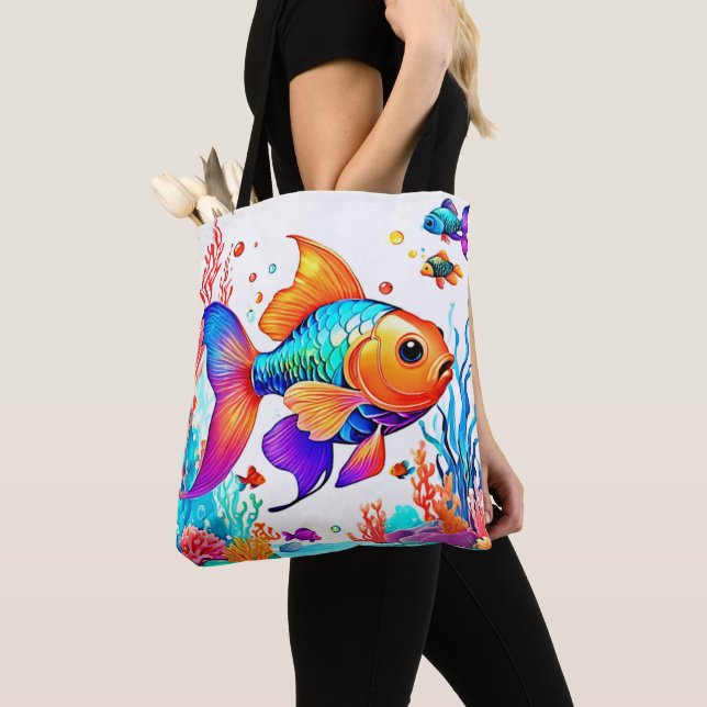 Fantasy Fish Scene Design Tygkasse (Närbild)