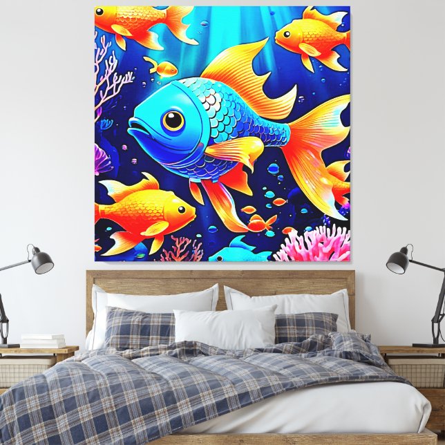 Fantasy Fish Simma Design Canvastryck (Insitu (sovrum))