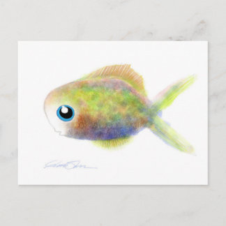 Fantasy Fish: the Blue Eyed Boy Vykort
