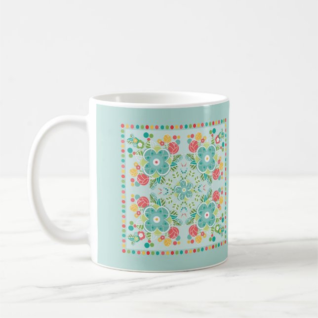 Fantasy Floral Tile-Sommaräng  Kaffemugg (Vänster)