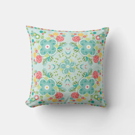 Fantasy Floral Tile-Sommaräng  Kudde